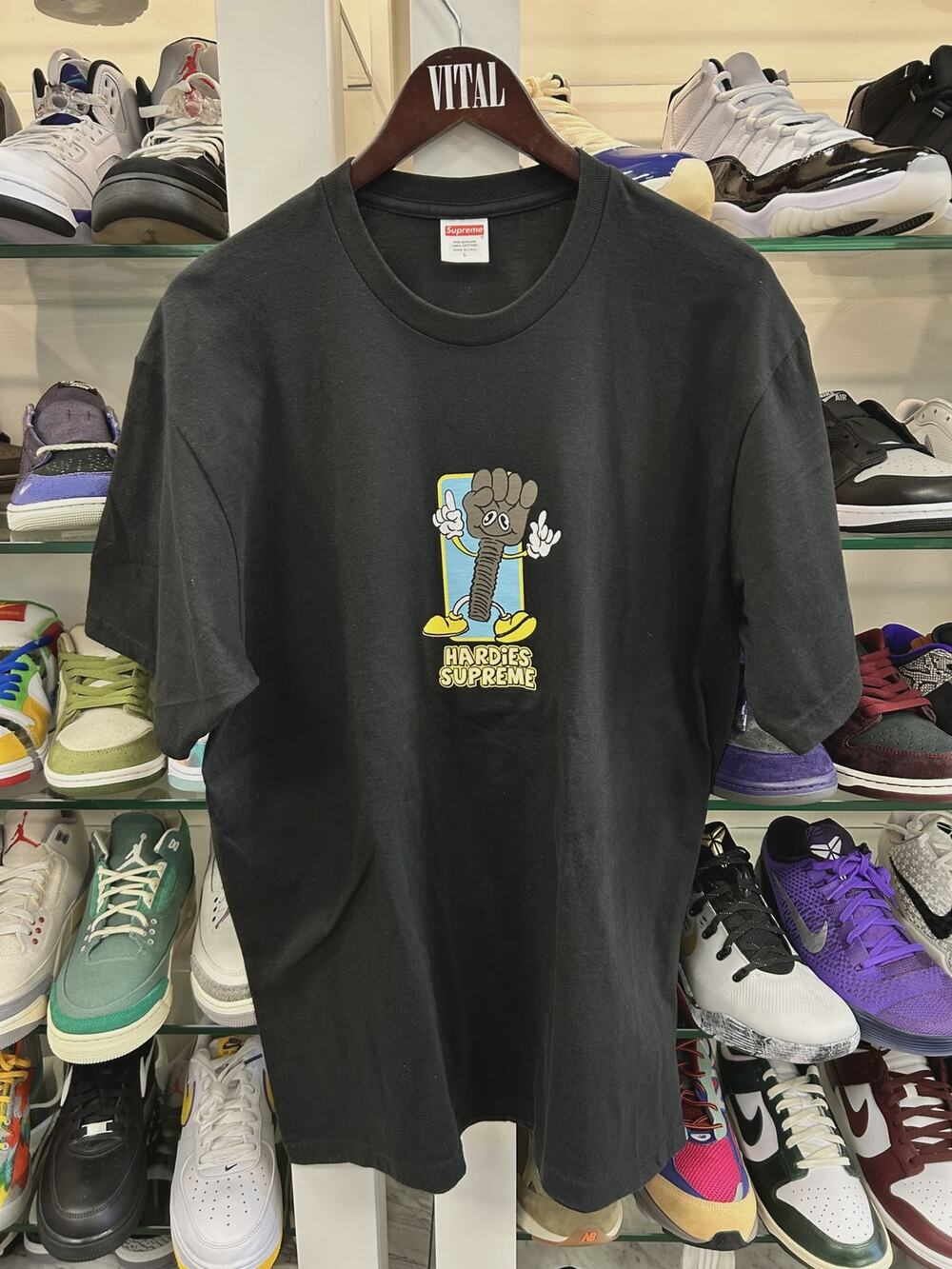 SS23 Supreme x Hardies Bolt Tee T Shirt 'Black' size Large L SF